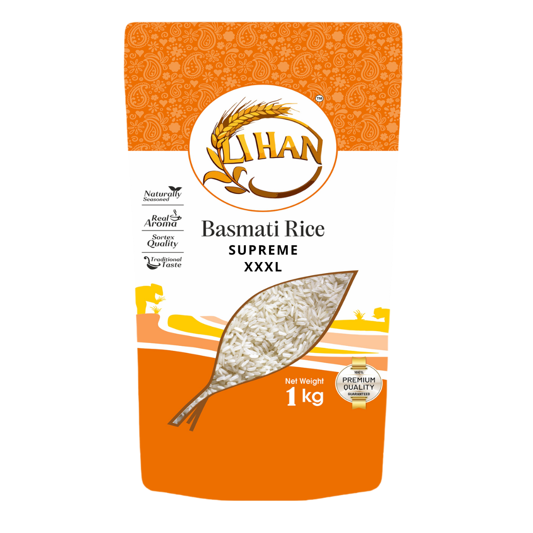Lihan Supreme XXXL Basmati Rice, 1kg (Pack of 3) – Premium Aged Long Grain | Extra Long, Fluffy & Aromatic | Ideal for Biryani, Pulao & Daily Meals