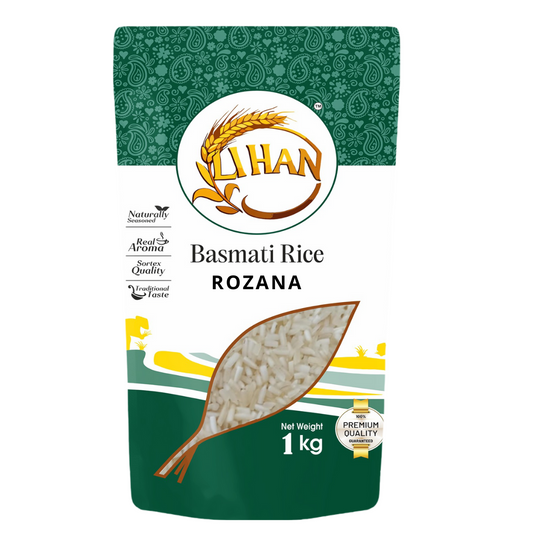 Lihan Rozana Basmati Rice, 1kg – Everyday Basmati with Rich Aroma | Short Grain, Lightly Broken | Ideal for Daily Meals, Khichdi & Pulao