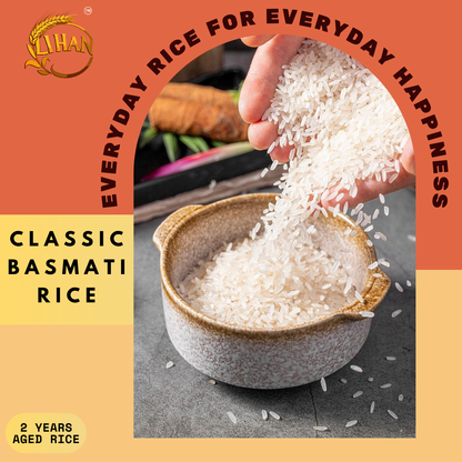 Lihan Classic Basmati Rice, 1kg – Premium Aged Long Grain | Fluffy, Aromatic & Non-Sticky | Ideal for Daily Cooking, Pulao & Biryani