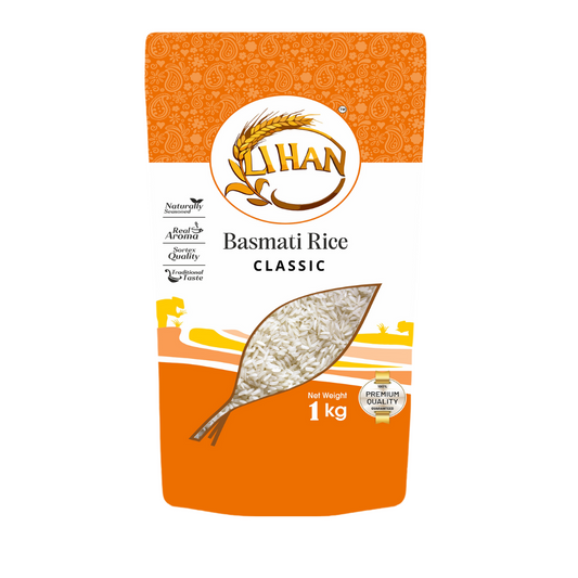 Lihan Classic Basmati Rice, 1kg – Premium Aged Long Grain | Fluffy, Aromatic & Non-Sticky | Ideal for Daily Cooking, Pulao & Biryani